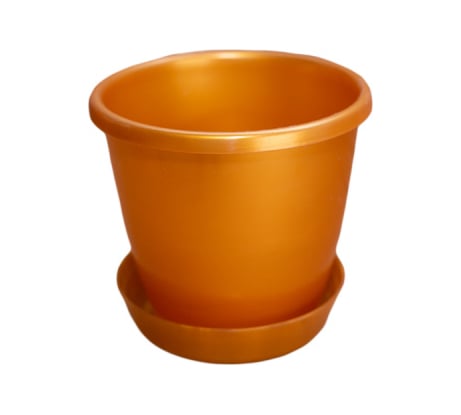 Горшок цветочный ООО "КАМЕНСКХИМВОЛОКНО" 1,3л золотистый с поддонником 36830