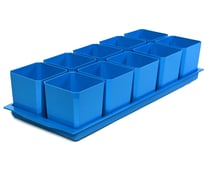 Набор горшков для рассады ПЕЛИКАН 10шт 0,5л.(с поддоном) 0336 голубой Г0336