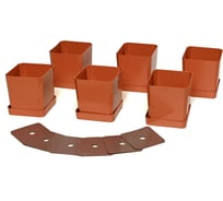 Набор горшков для рассады ПЕЛИКАН 6шт 0,5л. 0338 терракотовый Т0338