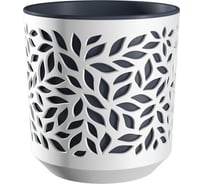 Кашпо bmc КШ 9572 Leaves 2 5 л h16 d 16 см БелыйАнтрацит 065930