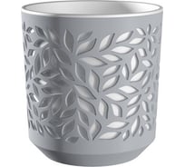 Кашпо bmc КШ 9576 Leaves 2 5 л h16 d 16 см СерыйБелый 065936