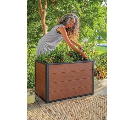 Кашпо-грядка для растений KETER Maple Mobile Urban Garden Bed 88L коричневый 252483