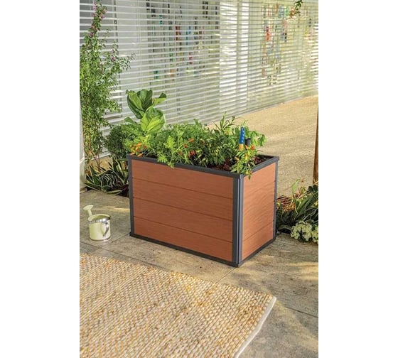Кашпо-грядка для растений KETER Maple Mobile Urban Garden Bed 88L коричневый 252483