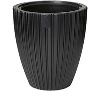 Кашпо FormPlastic 5095 084 MIKA d385мм h42см 13.7 / 5.5л черный с вкладышем 070730