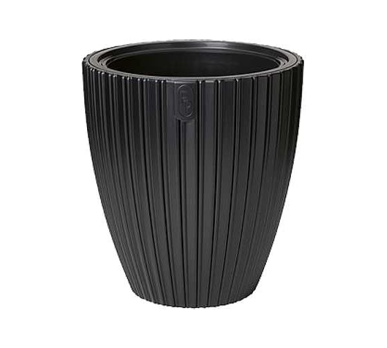Кашпо FormPlastic 5095 084 MIKA d385мм h42см 13.7 / 5.5л черный с вкладышем 070730