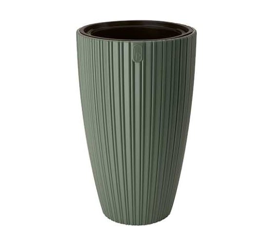 Кашпо FormPlastic 5100 085 MIKA SLIM d29см h48см 24 / 5,5л зеленый с вкладышем 070741 1