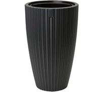 Кашпо FormPlastic 5100-084 MIKA SLIM d29см h48см 24 / 5.5л черный с вкладышем 070739