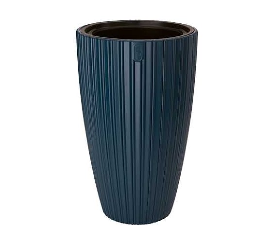Кашпо FormPlastic 5105 088 MIKA SLIM d385мм h58см 51/13.7л синий с вкладышем 070751