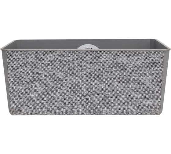 Кашпо пластиковое прямоугольное на ножках LAMELA Sp.z o. 017 SAGA textil 285мм 17см h14см 4л серый 070848