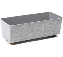 Кашпо пластиковое прямоугольное на ножках LAMELA Sp.z o. 019 SAGA textil 375мм 17см h14см 6л серый 070856