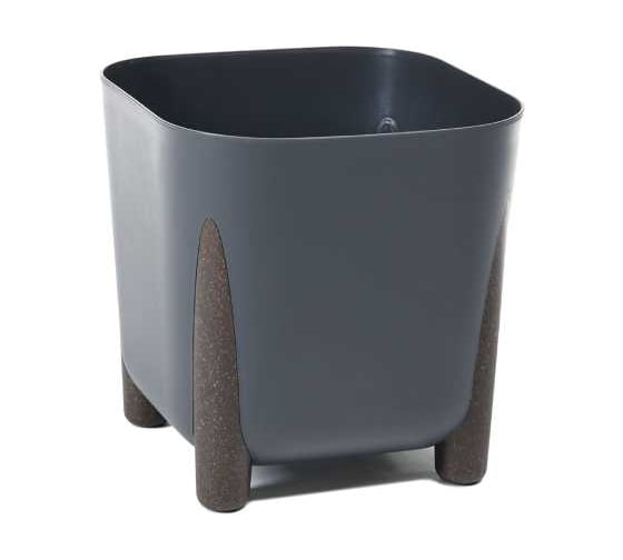 Кашпо на ножках LAMELA Sp.z o. 240 FRIDA ECO recycled квадрат 26см 26см h23см 11л антрацит сливной клапан 070681 1