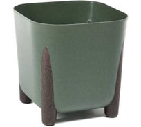 Кашпо на ножках LAMELA Sp.z o. 248 FRIDA ECO wood квадрат 21см 21см h206мм 6л зеленый сливной клапан 070677