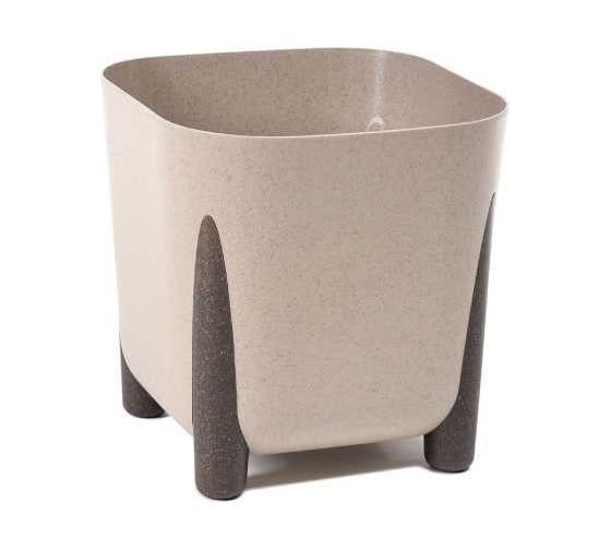 Кашпо на ножках LAMELA Sp.z o. 266 FRIDA ECO wood квадрат 26см 26см h23см 11л кофе latte сливной клапан 070640 1