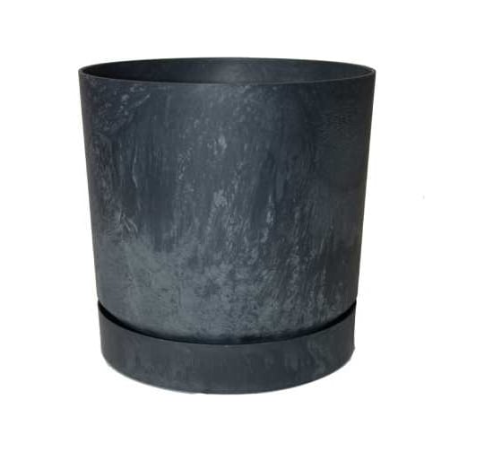 Кашпо с прикрепленным поддоном Prosperplast TUBO P EFFECT d39, h37.5 см антрацит DPOP400E-S433 067790 1