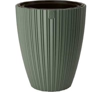 Кашпо FormPlastic 5095 084 MIKA d385мм h42см 13.7 / 5.5 л зеленый с вкладышем 070733