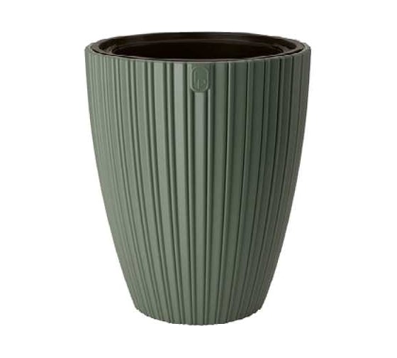 Кашпо FormPlastic 5095 084 MIKA d385мм h42см 13.7 / 5.5 л зеленый с вкладышем 070733