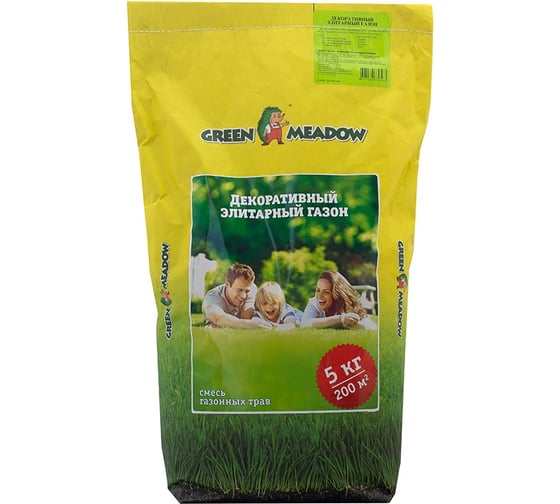 Семена газона GREEN MEADOW Декоративный элитарный газон 5 кг 4607160330563 1
