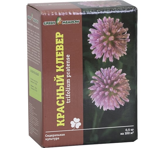Семена GREEN MEADOW Клевер красный 0.5 кг 4607160330495