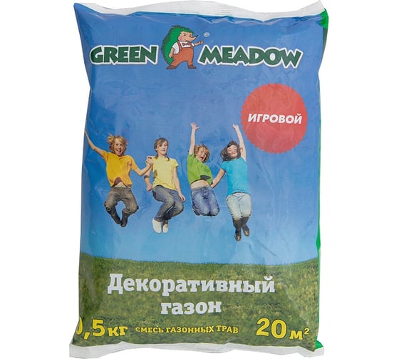 Семена газона GREEN MEADOW Игровой газон 0.5 кг 4607160331256