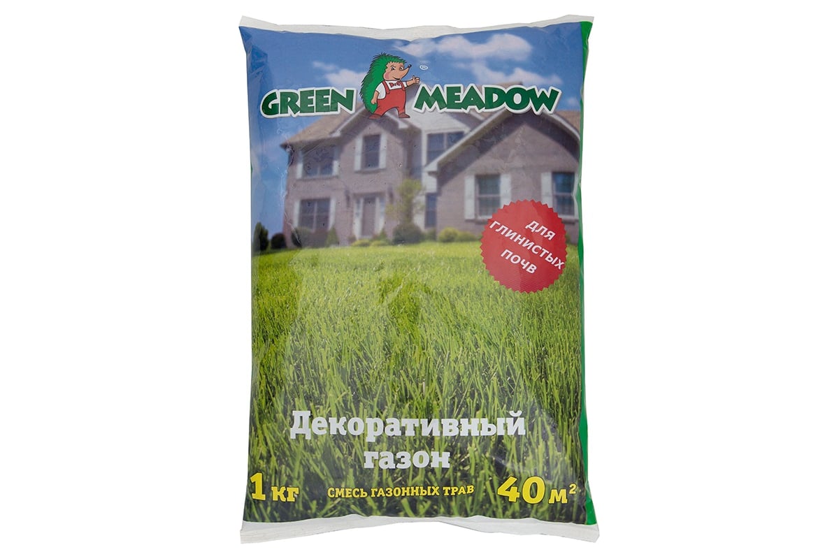 Семена газона GREEN MEADOW Декоративный газон для глинистых почв 1 кг  4607160330631