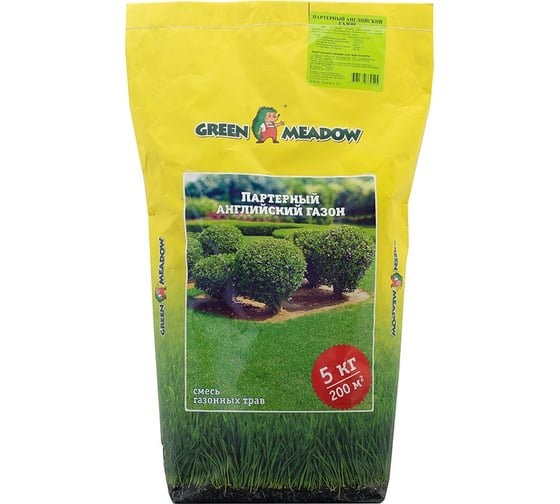 Семена газона GREEN MEADOW Партерный английский газон 5 кг 4607160330525 1