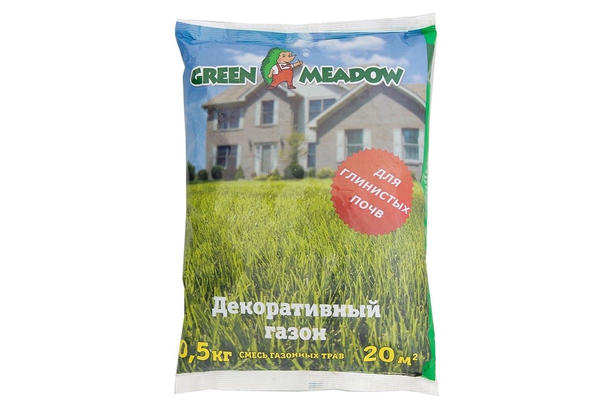 Семена газона GREEN MEADOW Декоративный газон для глинистых почв 0.5 кг  4607160331317 - выгодная цена, отзывы, характеристики, фото - купить в  Москве и РФ