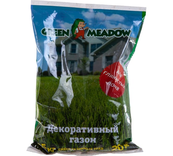 Семена газона GREEN MEADOW Декоративный газон для глинистых почв 0.5 кг 4607160331317