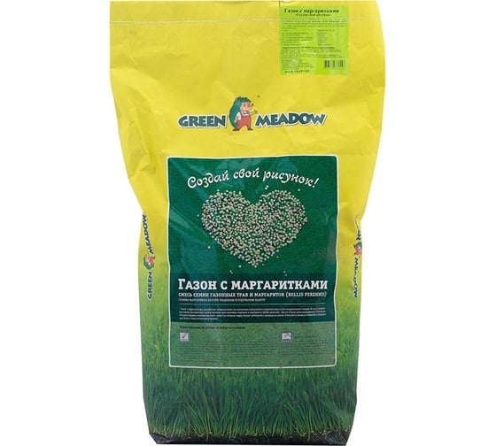 Семена газона GREEN MEADOW Газон с маргаритками Создай свой рисунок 5 кг 4607160332147