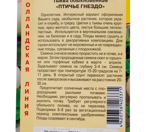 Тыква декоративная Престиж-Семена Птичье гнездо 00017904