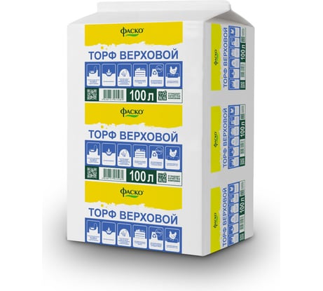 Верховой прессованный торф Фаско 100 л Тп0201ФАС01