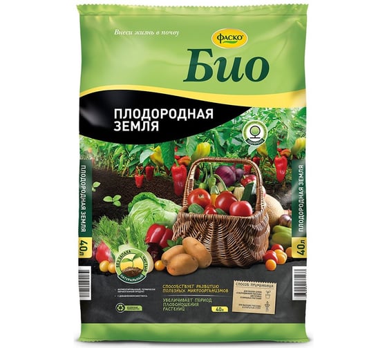 Грунт Фаско плодородная земля БИО 40 л Тп0201ФАС14