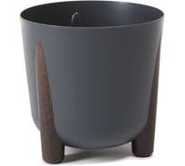 Кашпо пластик на ножках LAMELA Sp.z o.FRIDA ECO 210 recycled d18см h18см 3л антрацит 070897