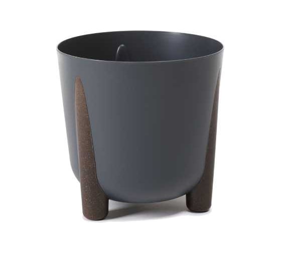 Кашпо пластик на ножках LAMELA Sp.z o.FRIDA ECO 210 recycled d18см h18см 3л антрацит 070897 1