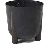 Кашпо пластик на ножках LAMELA Sp.z o. FRIDA ECO 210 recycled d18см h18см 3л черный бетон 070896