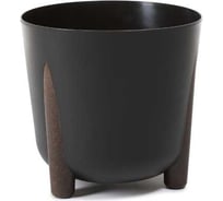 Кашпо пластик на ножках LAMELA Sp.z o. 211 FRIDA ECO recycled d21см h20см 5л черный 070898