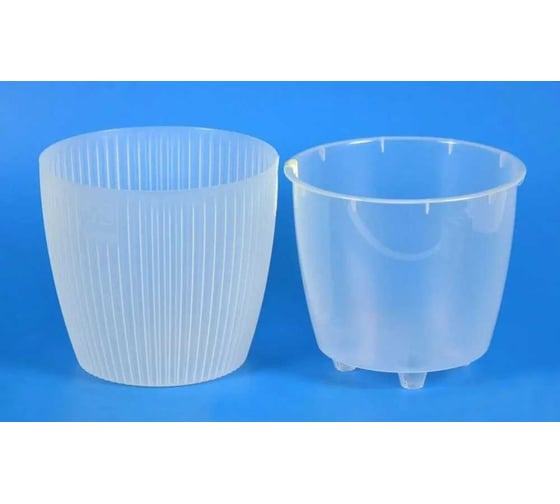 Горшок с дренажной системой Santino Эви VipSet 3 л, прозрачный AME-3-00 1