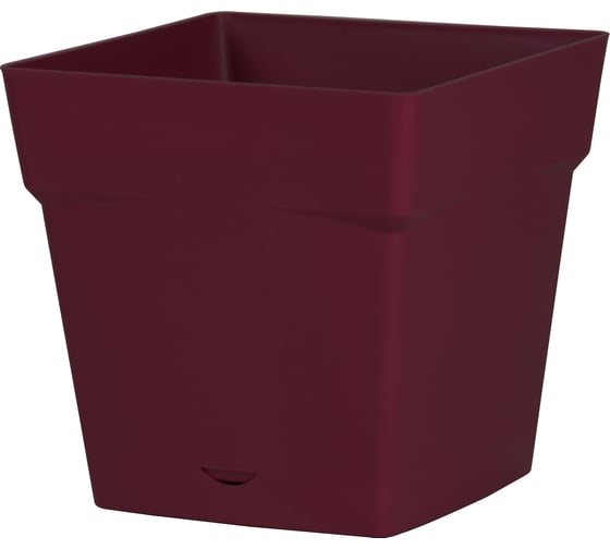 Цветочный горшок EDA TOSCANE, с поддоном, квадратный 24.8x24.8x24.6 см, объем 10,2л. (полипропилен PP) 013642 R.BO 1