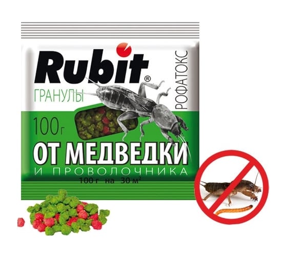 Гранулы от медведки и проволочника Rubit Рофатокс 100 г 59021