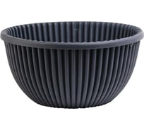 Кашпо bmc Верде КШ 5788 с дренажной вкладкой, антрацит, d31, h14см, 6л 071086