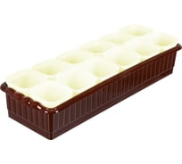 Набор для рассады PALISAD поддон 470x166x82 мм, 12 горшочков по 250 мл. с выдвижным дном 643450