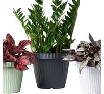 Кашпо Bama Spa 31411 ONDA d25 см, h21 см, 5 л, графит 070941