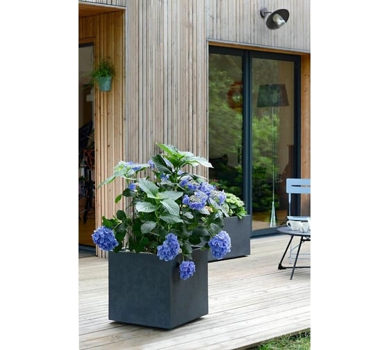 Горшок цветочный EDA BASALT'UP, квадратный, 29,5x29,5x29,5 см, объем 21л, полипропилен PP 013764 G.ANT