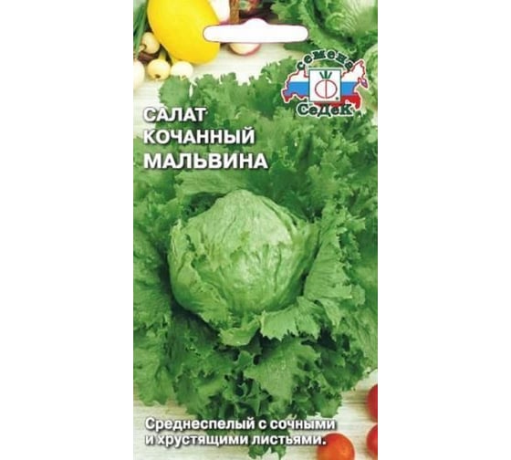 Салат СеДек Мальвина (айсберг) (ср.спел., окр.ср.плотн.,ср.разм/волнист., зелен., хруст., 200-240 г.). Евро, 0,5 14543 1