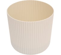 Кашпо IDEA ВЕЛЬВЕТ D160 мм 2,5л с пристегнутым поддоном, белый ротанг М 3181