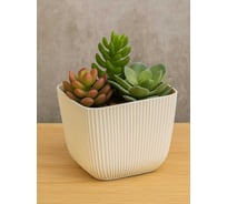 Кашпо IDEA ПИКАНТО 110х110 мм 0,65л, белый ротанг М 3208