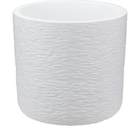 Кашпо IDEA СЛАНЕЦ D380 мм 24л с вставкой, белый М 3201