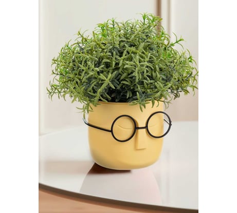 Кашпо IDEA СТИВ D115 мм 0,65л со вставкой, банановый М 3079