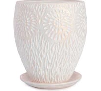 Кашпо керамика с поддоном Сады Аурики Астра конус, бело-жемчужный, d21 см, h27 см, 8 л 26 323 071268