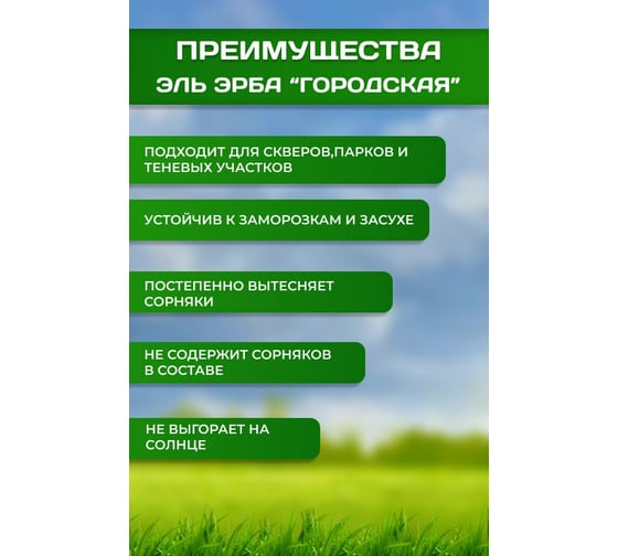 Газонная травосмесь Эль-Эрба "Городская" 10 кг E0310