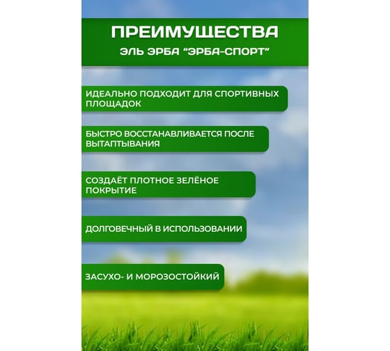 Газонная травосмесь Эль-Эрба "Эрба -спорт" 1 кг E101